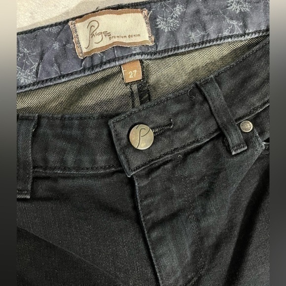PAIGE | Skyline Mid Rise Skinny Jeans Black Wash  4 way stretch - size 27 - Picture 6 of 10